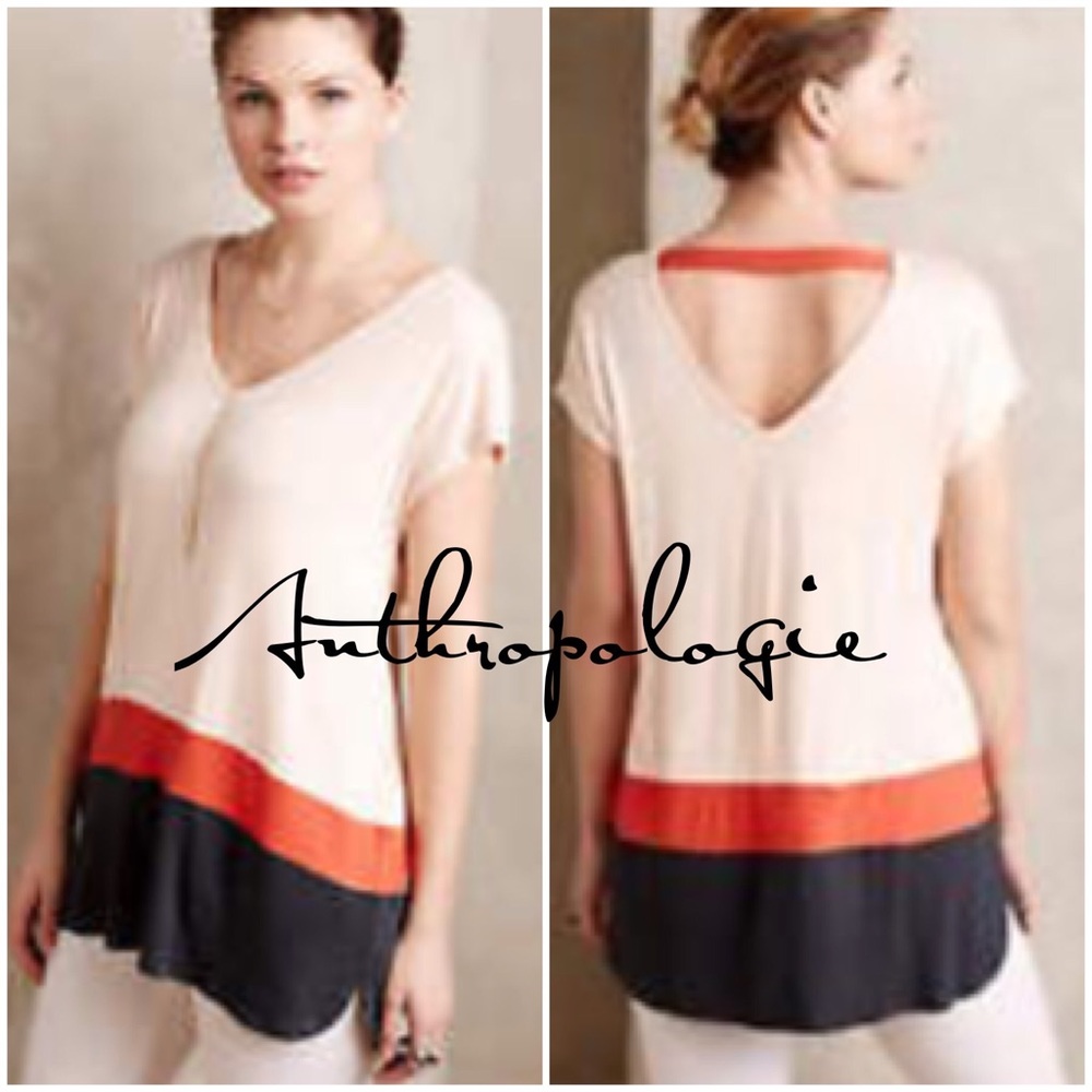 Anthropologie Bordeaux color-block tunic XS
